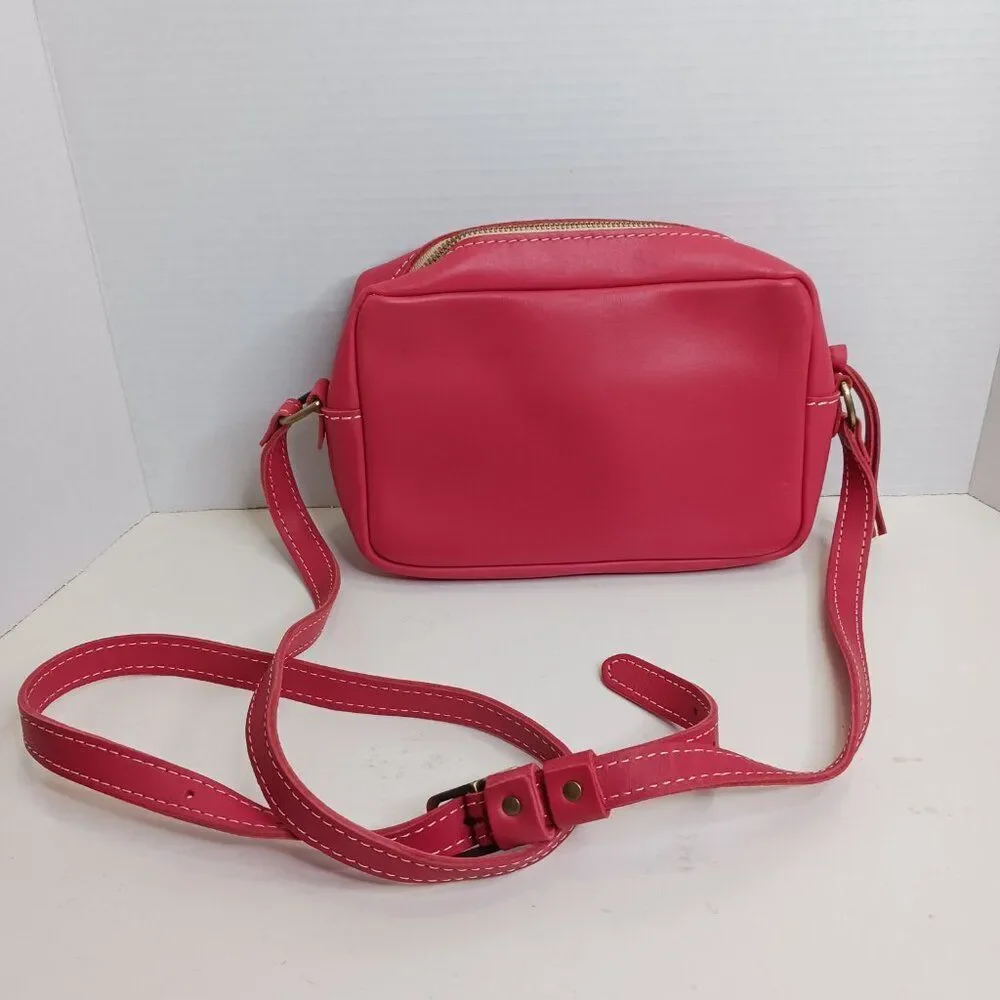 Portland Leather Women's Versatile Pink Leather Crossbody Bag - Picture 2 of 12